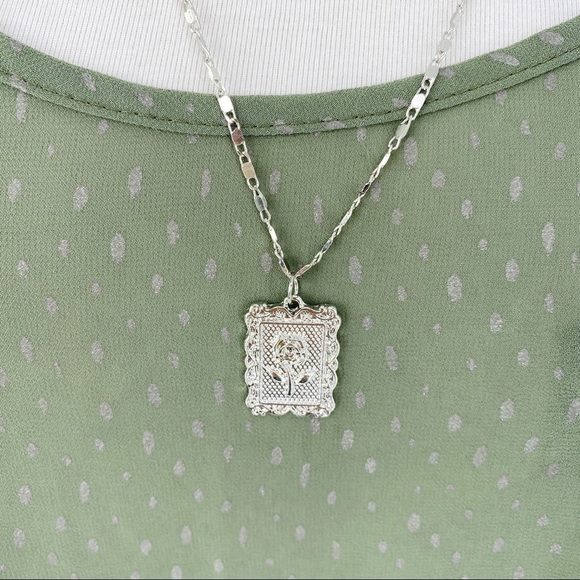 Picture Perfect Rose 4-Chain Silver Tone Necklace - Picture 3 of 6